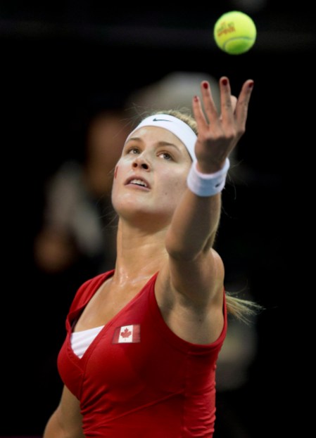 Eugenie Bouchard lors de la Fed Cud à Québec (THE CANADIAN PRESS/Jacques Boissinot)