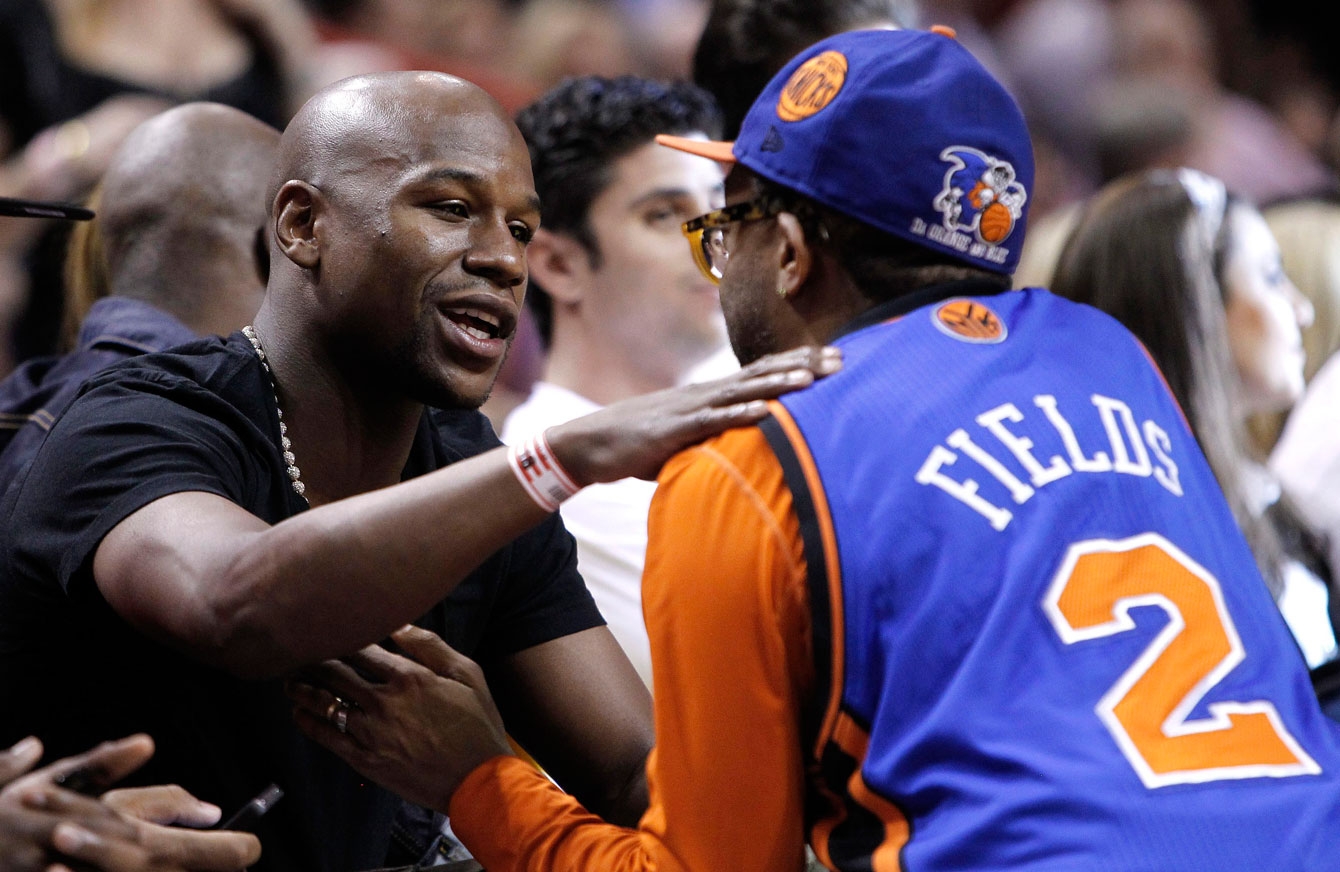 Floyd Mayweather avec Spike Lee. Photo : PC