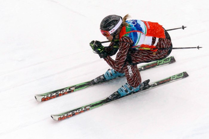 Plan rapproché de McIvor en ski cross