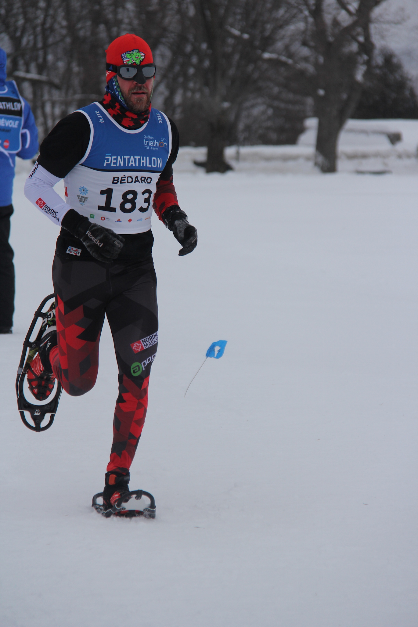 Marc-André Bédard, lors de l'épreuve de raquettes.