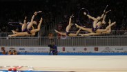 Gymnastique rythmique – l’épreuve de groupes aux massues et cerceaux