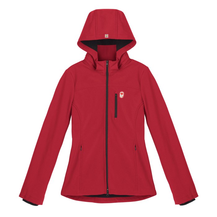 Veste à capuchon Softshell Feuille d’érable Canada pour femmes—devant 125 $