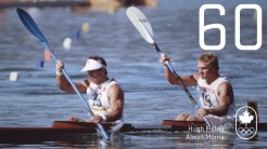 Jour 60 – Hugh Fisher et Alwyn Morris: LosAngeles 1984, sprint de kayak (or)