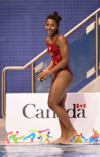 Jennifer Abel lors des Jeux panaméricains de Toronto, le 12 juillet 2015.