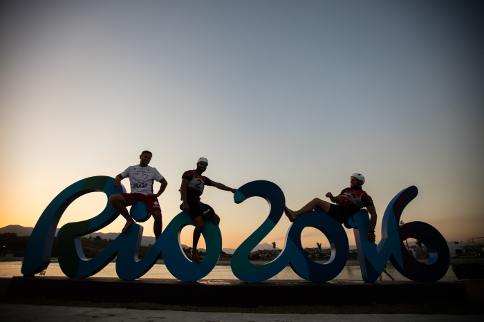Cam Smedley et Michael Tayler au Stade des eaux vives dans la zone de Deodoro, Jeux olympiques de 2016, à Rio. David Jackson/ COC