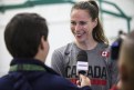 Kim Gaucher répond aux questions des médias après l’entraînement d’Équipe Canada. COC Photo/David Jackson