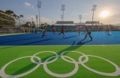 Équipe Canada lors d’un match amical contre la Nouvelle-Zélande aux Jeux olympiques de 2016, à Rio. COC Photo by Jason Ransom