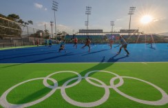 Équipe Canada lors d’un match amical contre la Nouvelle-Zélande aux Jeux olympiques de 2016, à Rio. COC Photo by Jason Ransom