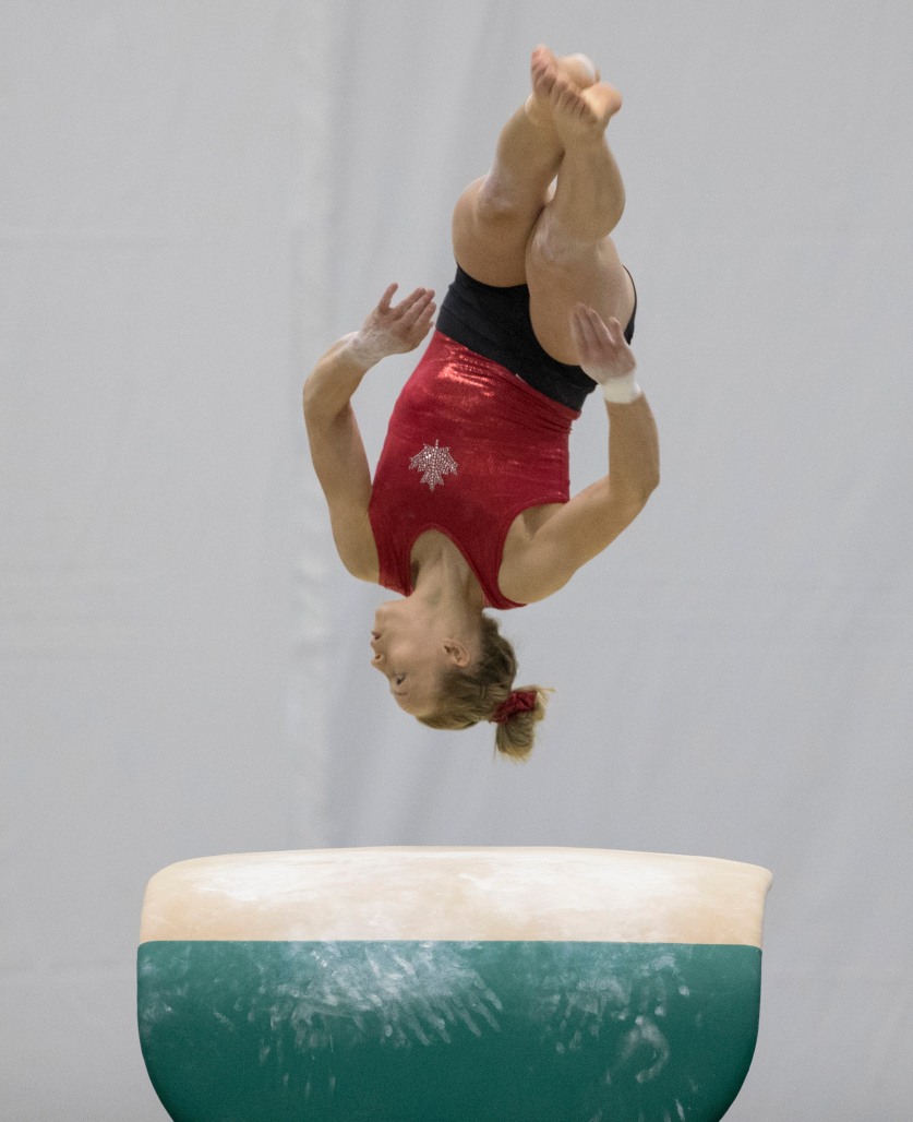 Ellie Black lors de la session d’entraînement d’Équipe Canada aux Jeux de Rio, 2016. COC Photo par Jason Ransom