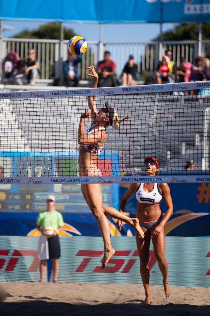 Heather Bansley et Brandrie Wilkerson aux finales World Tour Swatch FIVB de Toronto (Photo/Thoas Skrlj)