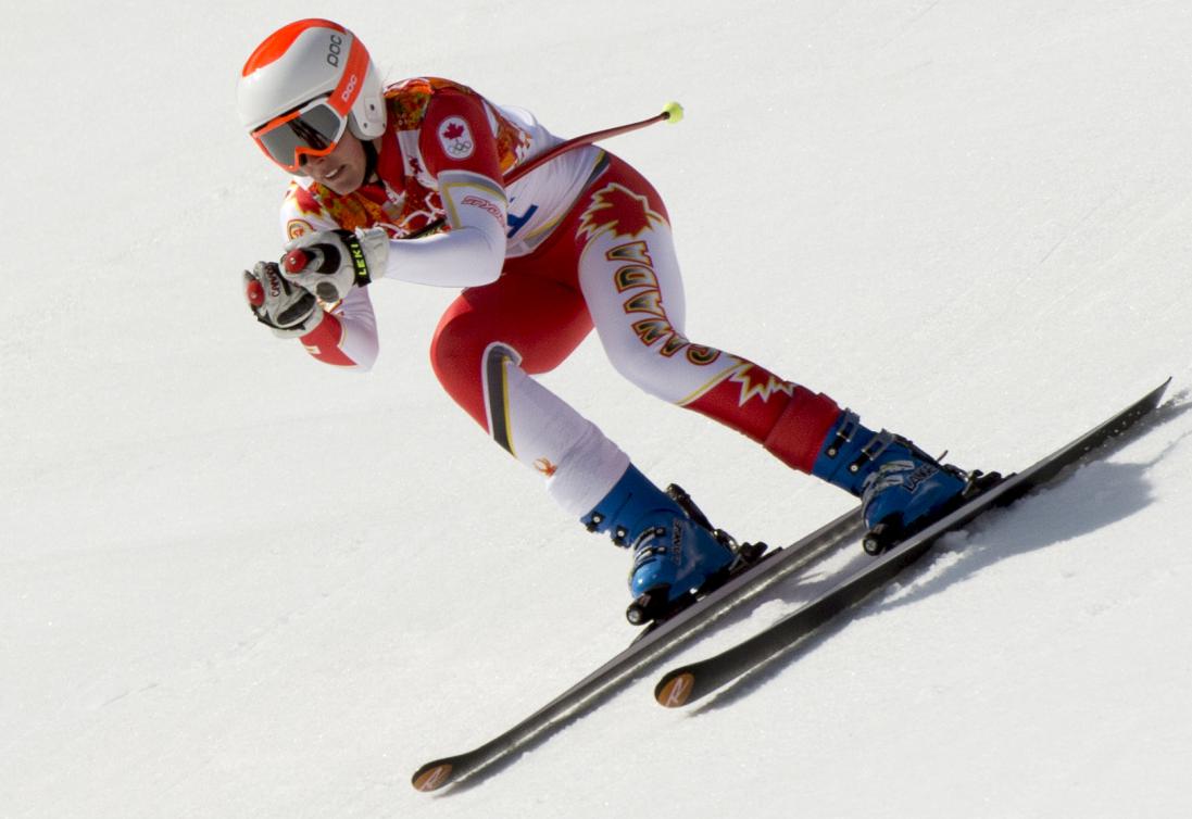Marie-Michèle Gagnon fait la descente lors du super combiné de Sotchi 2014. (PC/Jason Ransom)