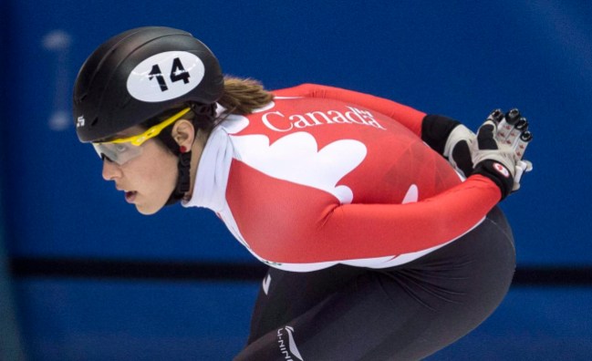 Valerie Maltais Valérie Maltais est en train de se pratiquer sur une piste à Montréal en 2017. (PC/Paul Chiasson)