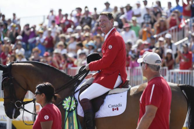 Ian Millar lors des Jeux panaméricain de Toronto 2015. (Photo : Jason Ransom/COC)