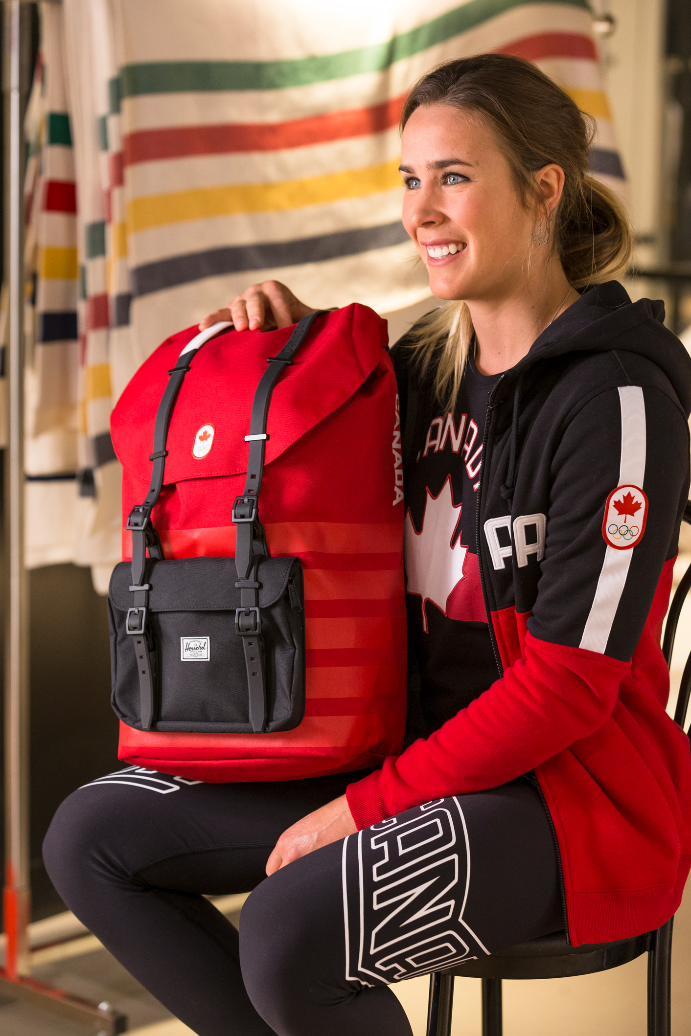 Marie-Michèle Gagnon lors du dévoilement de la collection d'Équipe Canada pour PyeongChang 2018, à Toronto, le 3 octobre 2017. (Photo : COC)