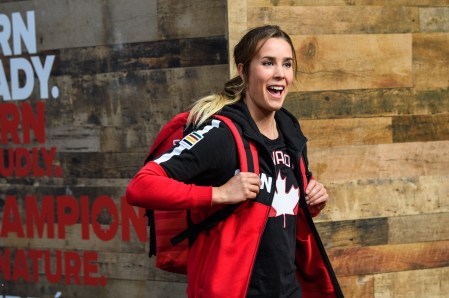 VE171003-0747 Marie-Michèle Gagnon lors du dévoilement de la collection d'Équipe Canada pour PyeongChang 2018, à Toronto, le 3 octobre 2017. (Photo : COC)