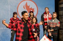 Gilmore Junio lors du dévoilement de la collection d'Équipe Canada pour PyeongChang 2018, à Toronto, le 3 octobre 2017. (Photo : COC)