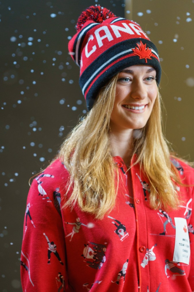 VE171003-1375 Taylor Henrich lors du dévoilement de la collection d'Équipe Canada pour PyeongChang 2018, à Toronto, le 3 octobre 2017. (Photo : COC)
