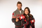 Patrick Langlois et Roseline Filion lors du dévoilement de la collection d'Équipe Canada pour PyeongChang 2018, à Toronto, le 3 octobre 2017. (Photo : COC)