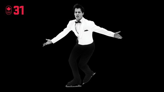 100 COUNTDOWN 31 HOR Pour sa dernière performance amateure, à Lillehammer 1994, Kurt Browning a patiné pour la fierté au lieu des médailles. Après un programme court désastreux, il a dit au Canada qu’il était « désolé » et avait besoin d’un câlin. Les fans lui ont envoyé près de 2000 messages de soutien. Il a répondu avec l’un des programmes libres les plus iconiques de l’histoire. SOIS DIGNE.