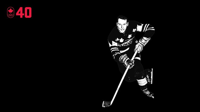 100 COUNTDOWN 40 HOR Au poste de capitaine des Dutchmen de Kitchener-Waterloo, Jack McKenzie a non seulement mené la levée de fonds pour permettre à son équipe de participer à Cortina d’Ampesso 1956, mais il a en plus marqué sept buts en huit matchs, récoltant avec les Dutchmen la médaille de bronze. Il a été nommé meilleur attaquant à l’unanimité par les officiels olympiques, même s’il a passé la majorité de son temps de jeu à la défense. SOIS UN LEADER