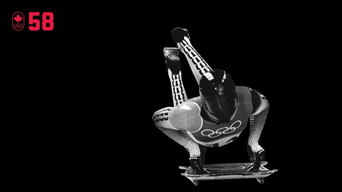 100 COUNTDOWN 58 HOR Duff Gibson a commencé le skeleton à 33 ans, mais son n’âge n’a pas été un obstacle.Il a remporté le titre de Champion du monde en 2004 avant de gagner l’or à Turin 2006. À 39 ans, il est devenu le plus vieux champion olympique d’hiver dans une épreuve individuelle, un record qui a tenu jusqu’à Sochi 2014. SOIS FORT