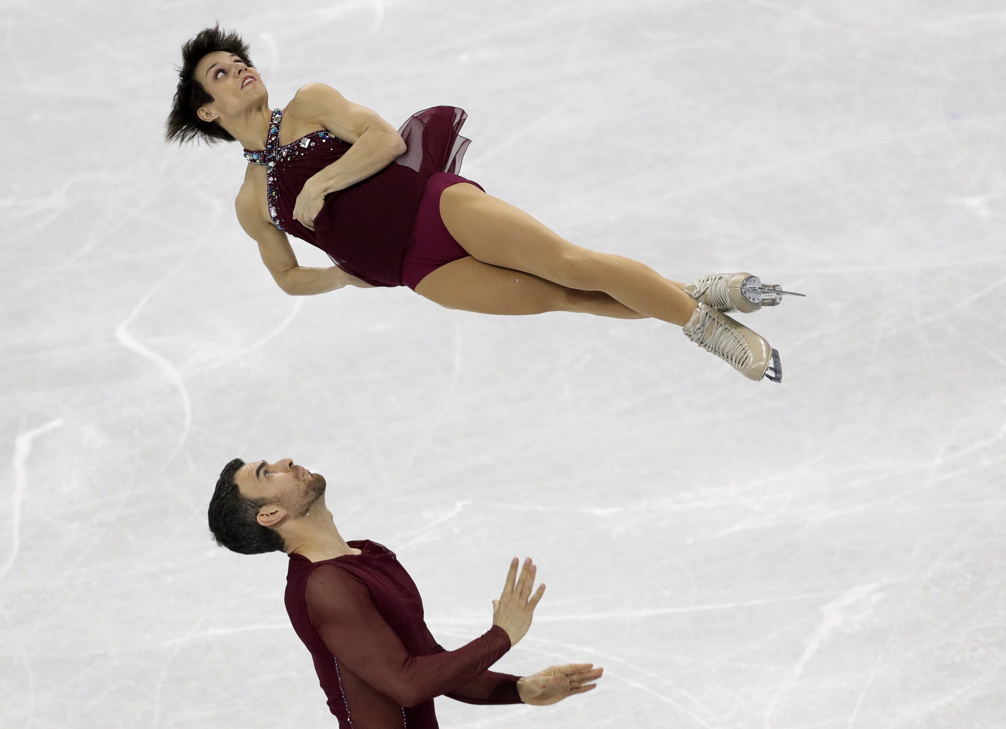 Meagan Duhamel et Eric Radford aux Jeux olympiques de PyeongChang.
