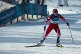 Emily Nishikawa lors de l'épreuve du 10 km en ski de fond, aux Jeux olympiques de PyeongChang, le 15 février 2018. Photo/David Jackson