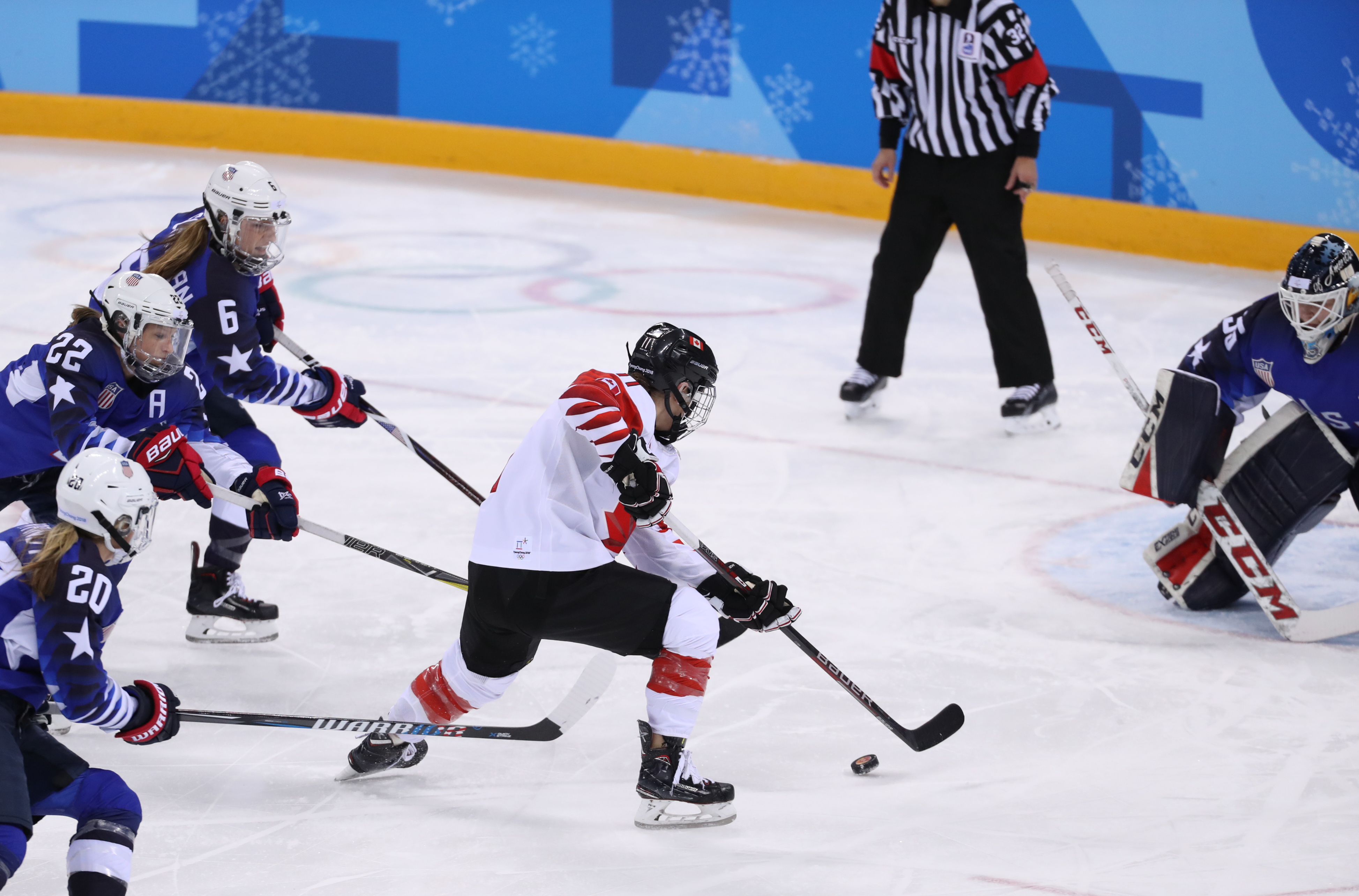 Match CAN-USA pour la médaille d'or, le 22 février 2018, aux Jeux olympiques de PyeongChang.