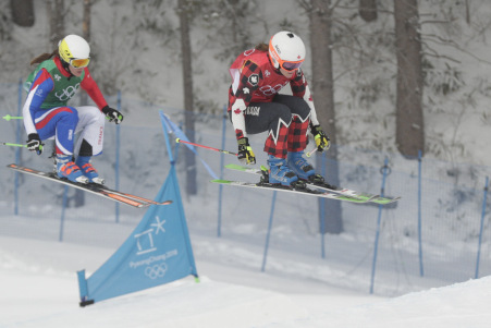 Brittany Phelan pendant la course en ski cross. (Photo: COC/Jason Ransom et David Jackson)