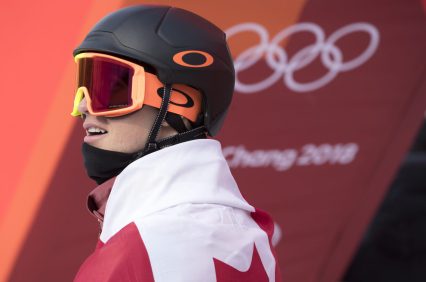 Alex Beaulieu-Marchand est monté sur la troisième marche du podium à la finale de ski slopestyle. (Photo/David Jackson)