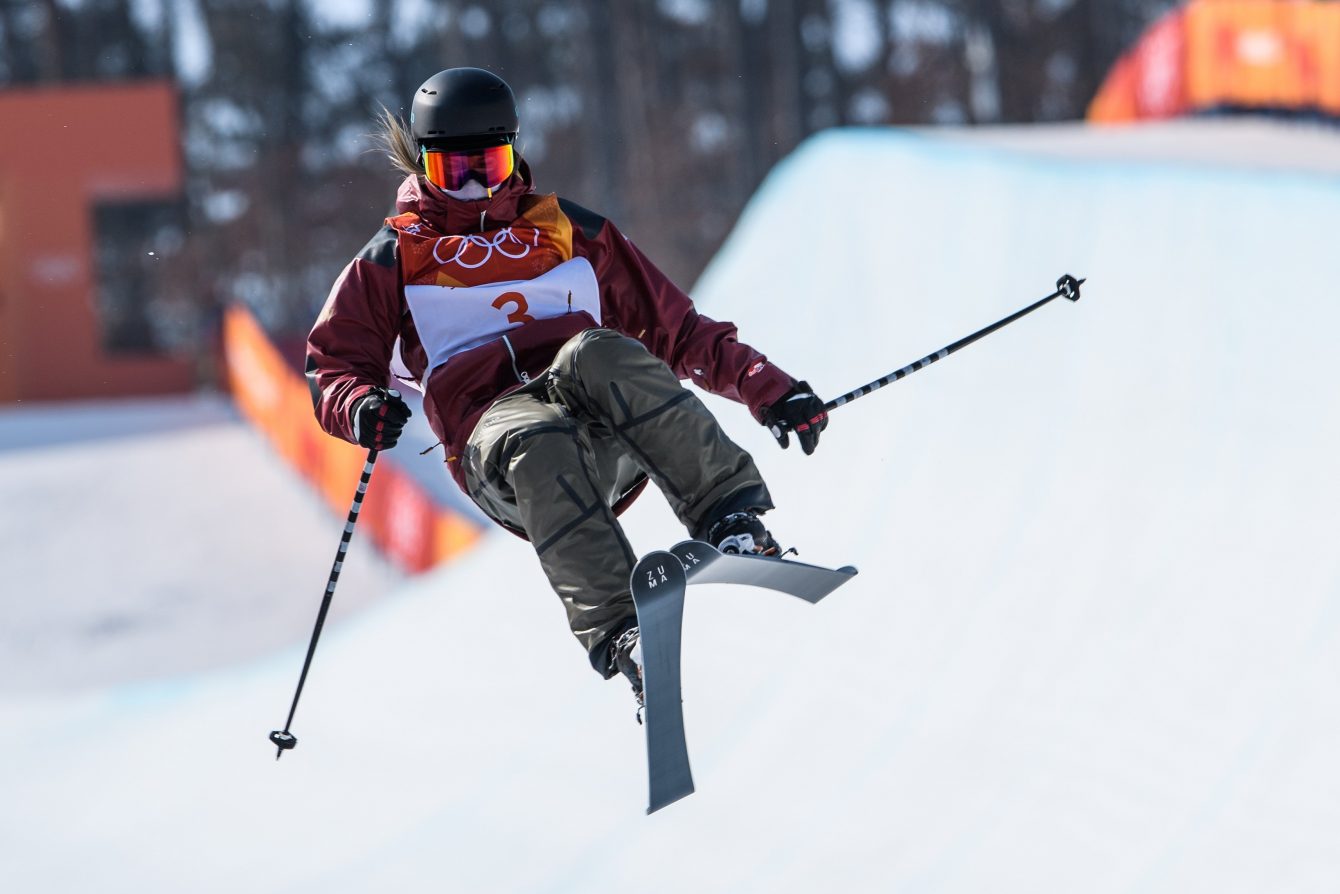 Cassie Sharpe remporte l'or en finale de l'épreuve de la demi-lune en ski acrobatique, aux Jeux olympiques d'hiver de Pyeongchang 2018. (Photo: Vincent Ethier/COC)