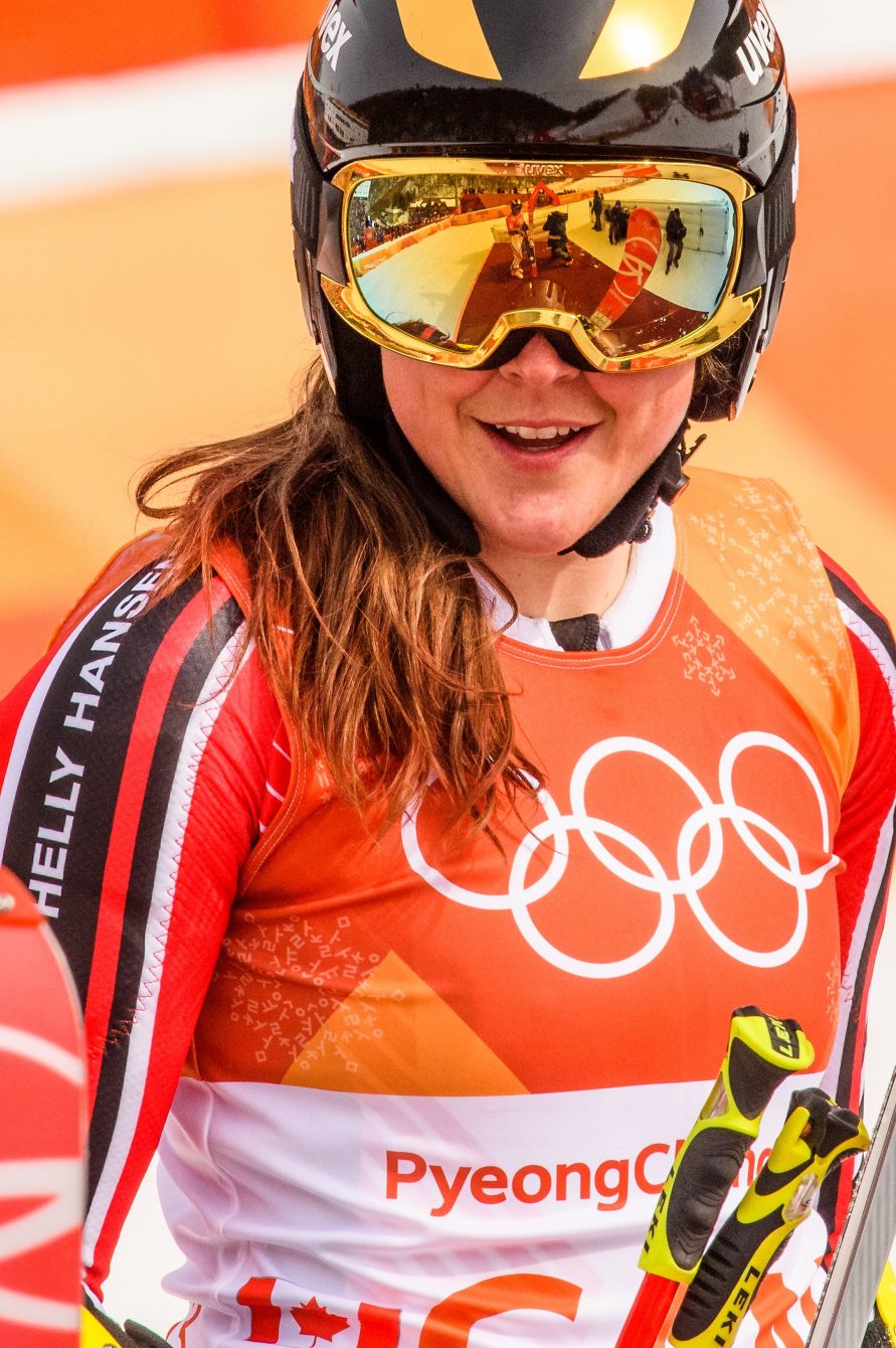 GANGNEUNG, CORÉE DU SUD - 24 FÉVRIER: Laurence St-Germain a participé à l'épreuve par équipes en ski alpin, lors du jour 15.(Photo par Vincent Ethier/COC)
