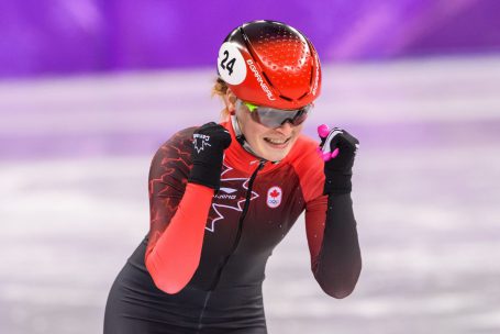 Kim Boutin était ravie après les quarts de finale au 1000 m. (Photo par Vincent Ethier/COC)