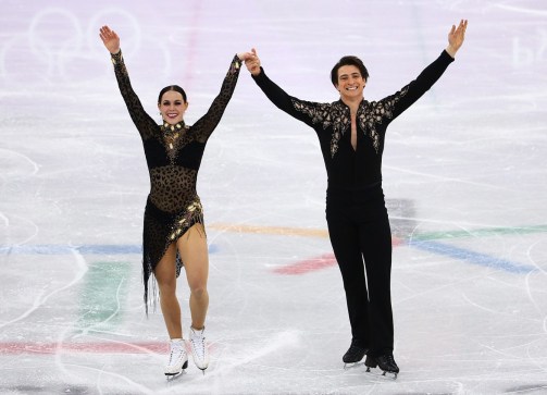 Equipe Canada - patinage artistique - Scott Moir et Tessa Virtue - pyeongchang 2018 Tessa Virtue et Scott Moir patinent leur programme court de danse sur glace aux Jeux olympiques de PyeongChang, le 19 février 2018. Photo COC/Vaughn Ridley