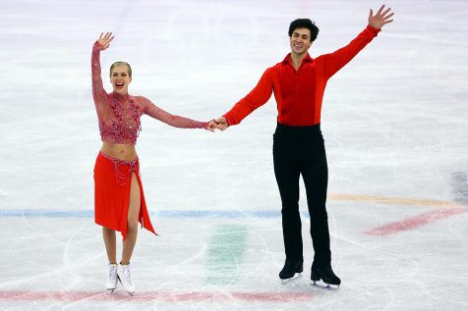 Equipe Canada-Patinage artistique - Kaitlyn Weaver et Andrew Poje- Pyeongchang 2018 Kaitlyn Weaver et Andrew Poje patinent leur programme court de danse sur glace aux Jeux olympiques de PyeongChang, le 19 février 2018. Photo COC/Vaughn Ridley