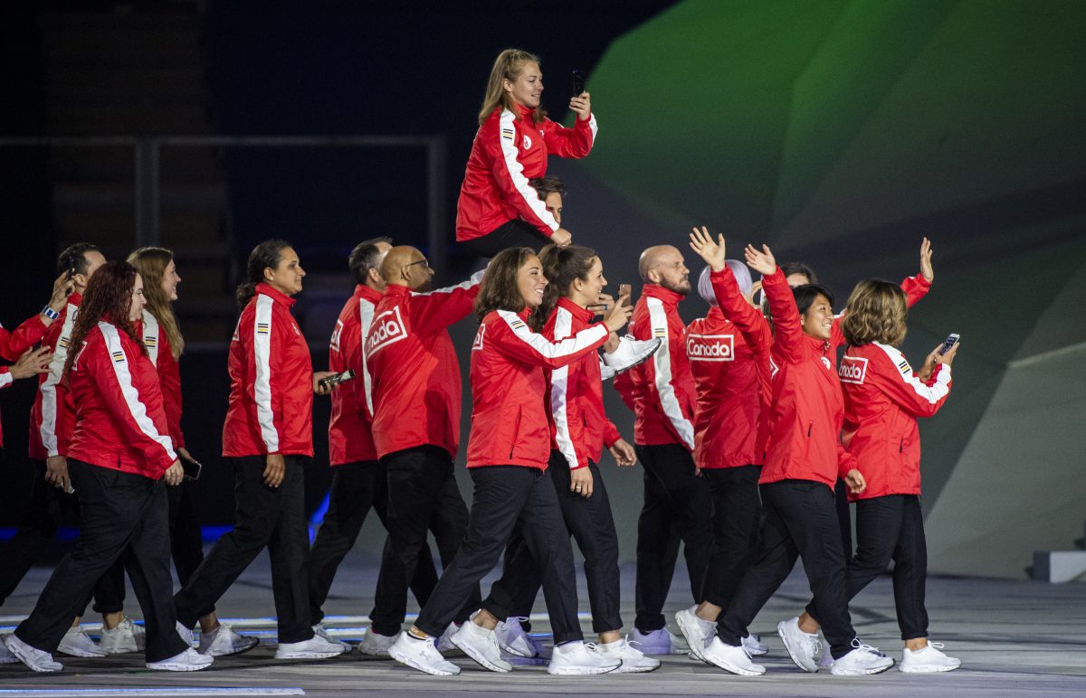 Équipe Canada à la cérémonie d'ouverture de Lima 2019.