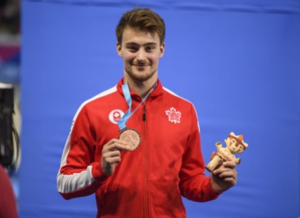 Équipe Canada Philippe Gagné Lima 2019 Philippe Gagné et sa médaille de bronze du 3 m masculin