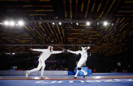 Équipe Canada Marc-Antoine Blais Bélanger Escrime Deux escrimeurs s'affrontent