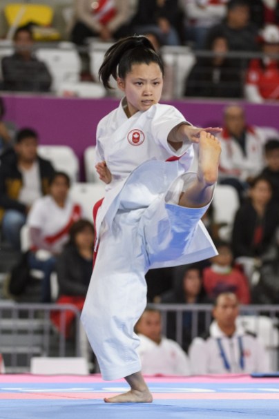 CJM_20190809_34 LIMA, Peru - Ha Thi Ngo of Canada compete in women's individual kata at the Lima 2019 Pan American Games on August 09, 2019. Photo by Christopher Morris/COC