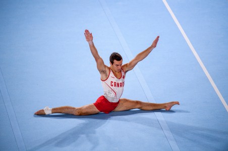 equipe-canada-gymnastique-lima René Cournoyer lors de la finale par équipes aux Jeux panaméricains de Lima 2019, au Pérou, le 28 juillet 2019. Photo Christopher Morris/COC