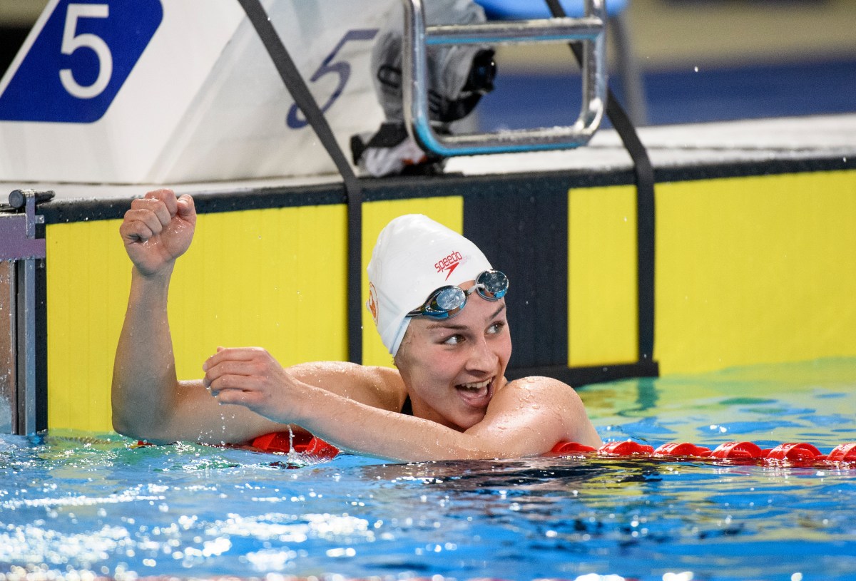 Danielle Hanus après le 100 m brasse à lima 2019