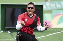 Crispin Duenas participe à la finale de l'arc recourbé aux Jeux panaméricains de Lima, au Pérou, le 11 août 2019. Photo : Christopher Morris/COC