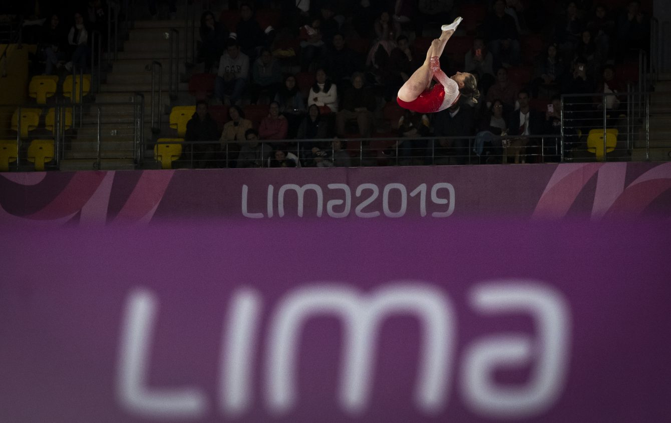 Samantha Smith lors de la finale du trampoline aux Jeux panaméricains de Lima, au Pérou, le 5 août 2019. Photo : David Jackson/COC