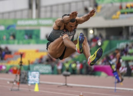 DAJ_20190806_32 Pierce Lepage à l'épreuve du saut en longueur lors du décathlon aux Jeux panaméricains de Lima, au Pérou, le 6 août 2019. Photo : David Jackson/COC