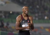 Damian Warner réagit après avoir terminé deuxième à l'épreuve du 400 m lors du décathlon, aux Jeux panaméricains de Lima, au Pérou, le 6 août 2019. Photo : David Jackson/COC