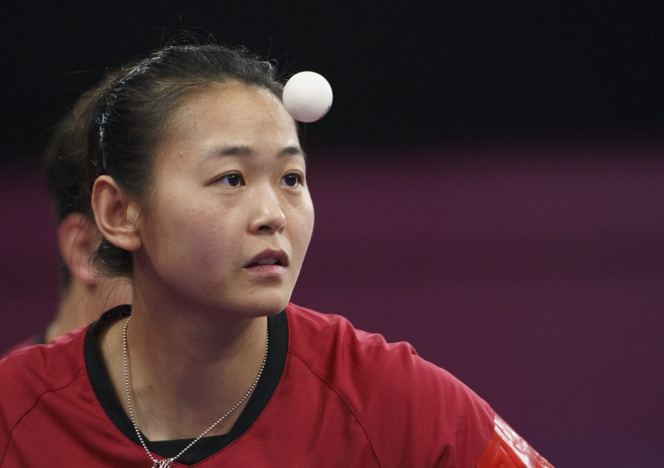 Équipe Canada Mo Zhang Tennis de table Une joueuse de tennis de table en action