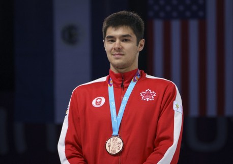 DGH_20190806_55 Maxillien Van Haaste a remporté le bronze à l'épreuve du sabre, en escrime, aux Jeux panaméricains de Lima, au Pérou, le 6 août 2019. Photo : Dave Holland/COC