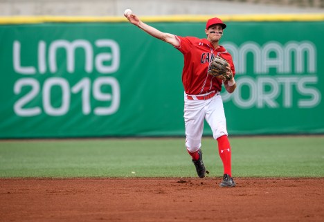 Équipe Canada Wesley Darvill baseball Lima 2019 Wesley Darvill joue au baseball pendant Lima 2019