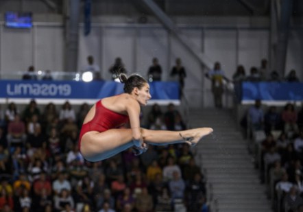 VEP_20190805_93 Pamela Ware lors de la finale du 3 m individuel aux Jeux panaméricains de Lima, au Pérou, le 5 août 2019. Photo : Vincent Ethier/COC