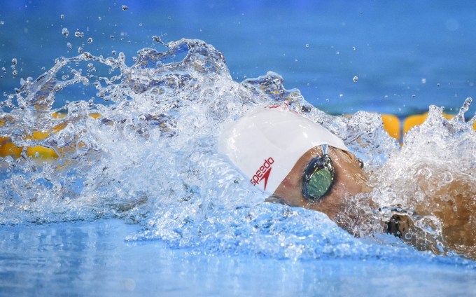 VEP_20190806_03 Alyson Ackman lors des vagues de qualification du 400 m style libre aux Jeux panaméricains de Lima, au Pérou, le 7 août 2019. Photo : Vincent Ethier/COC